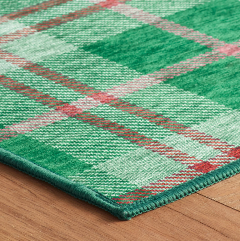 Jolly Plaid Machine Washable Rug