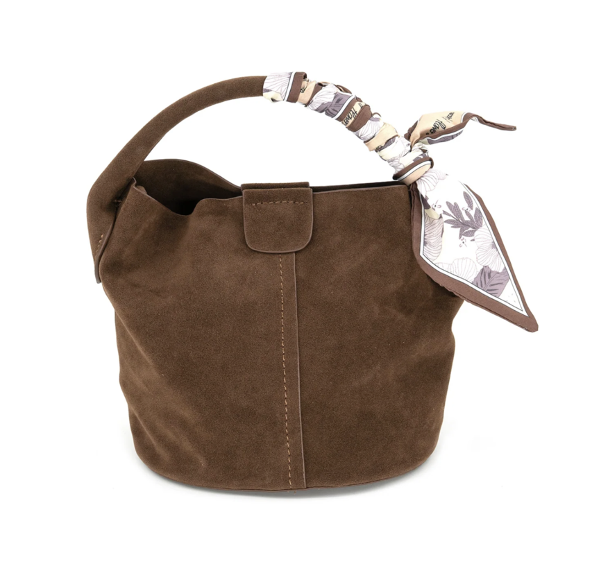 BC Bags Small Suede Bucket Bag