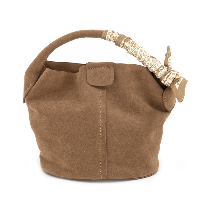BC Bags Small Suede Bucket Bag
