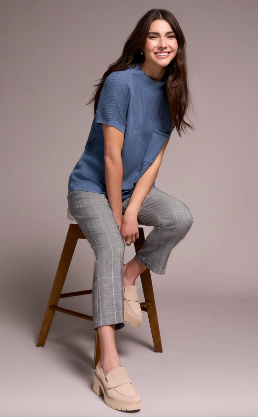 Tribal Cotton Mock Neck Cap Sleeve Top