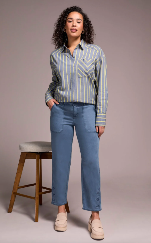 Tribal Stretch Twill Patch Pocket Ankle Pants