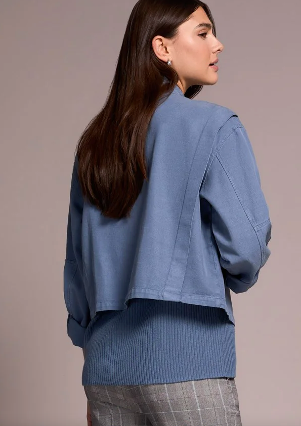 Tribal Slub Twill Zip-Front Mock Neck Jacket