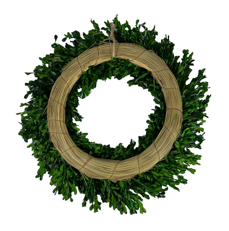 21" Naturally Preserved Boxwood Wreath
