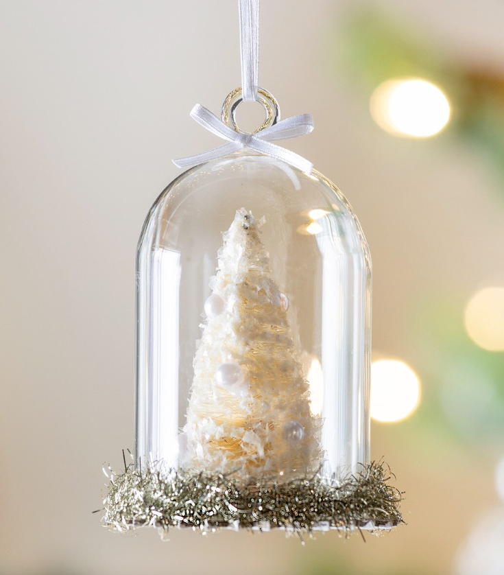 Frosted Tree Cloche Ornament
