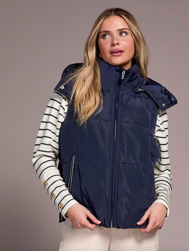 Tribal Quilted Vest with Removable Hood