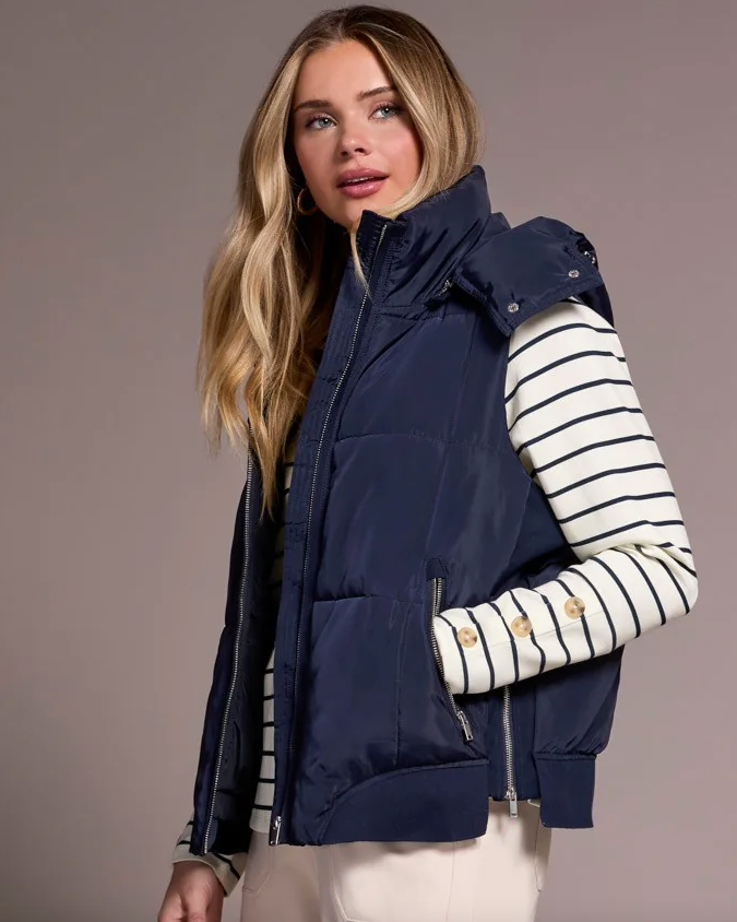 Tribal Quilted Vest with Removable Hood