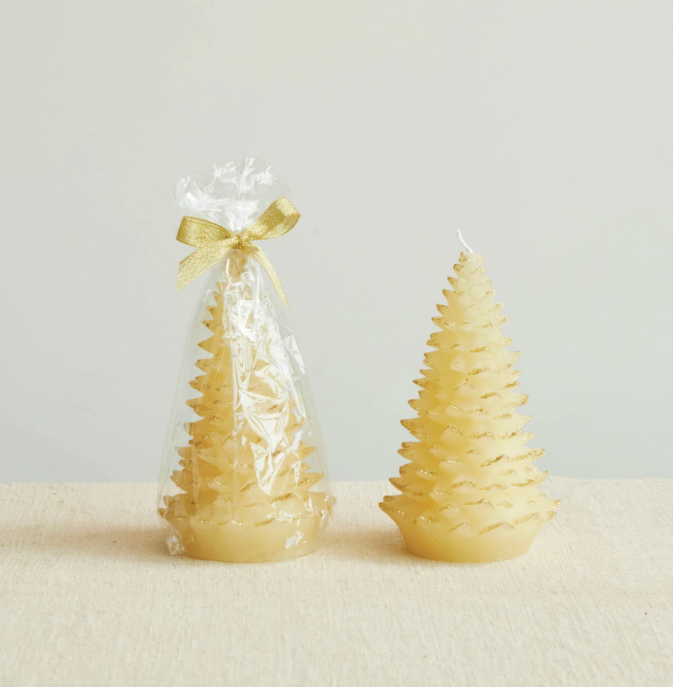 Gold Accent Tree Candle