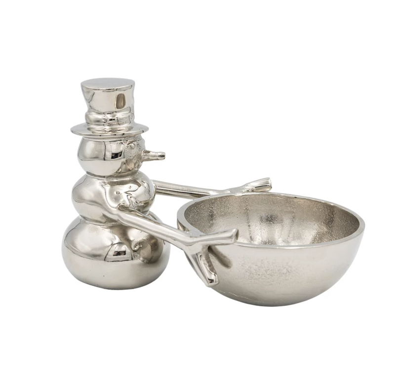 Cast Aluminum Snowman Bowl