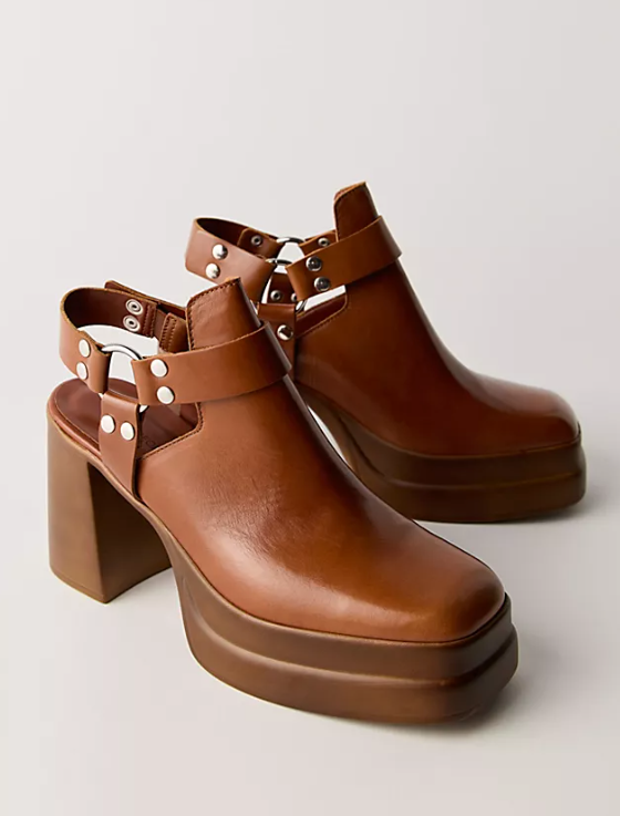 Free People Hybrid Harness Boots - Chestnut Leather
