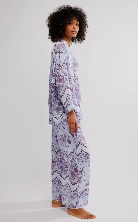 Free People Dreamy Days Pajama Set - Ice Combo