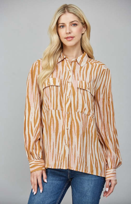 Amaia Animal Print Button Down Shirt