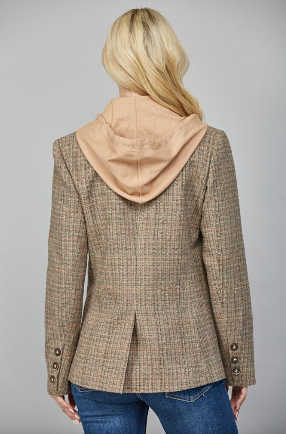 Romina Herringbone Double Breasted Blazer