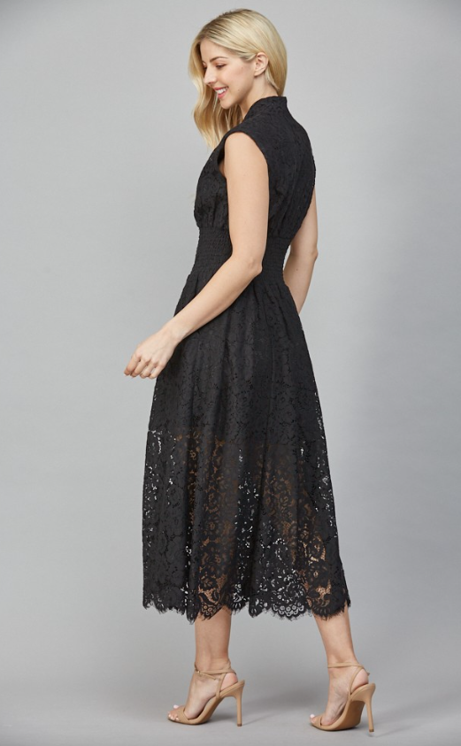 Mavis Lace Zip Front Sleeveless Dress