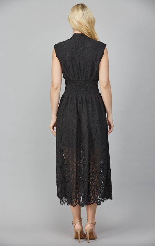 Mavis Lace Zip Front Sleeveless Dress