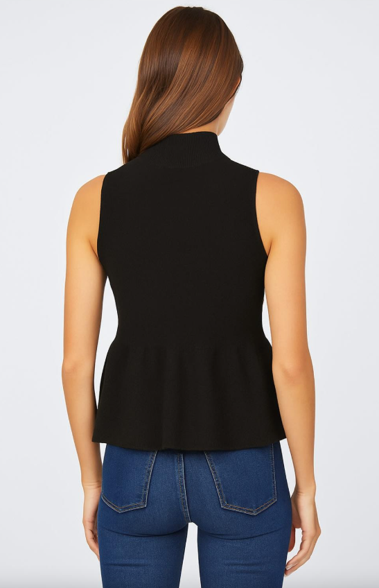 Marilyn Mock Neck Peplum Sweater Tank