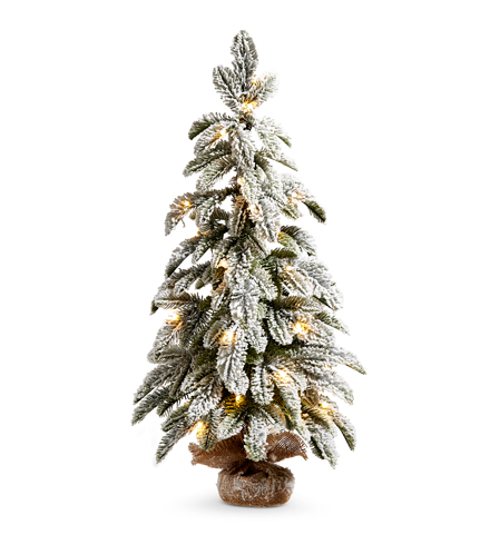 28" Lighted Flocked Tree in Bag