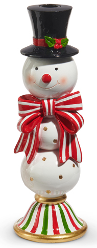 Happy Snowman Candlestick