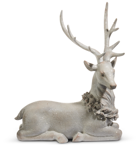 Majestic Iced Deer with Wreath