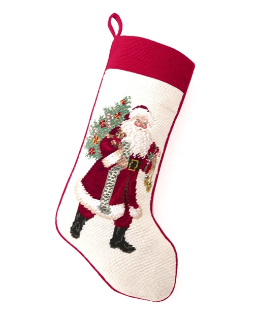 Jingle Claus Needlepoint Stocking