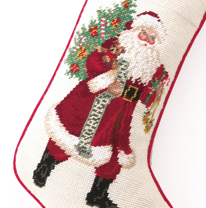 Jingle Claus Needlepoint Stocking