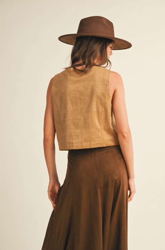 Rosalina Button Down Suede Vest
