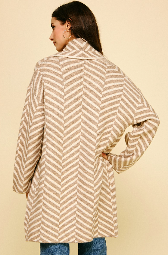 Amaris Diagonal Stripe Longline Cardigan