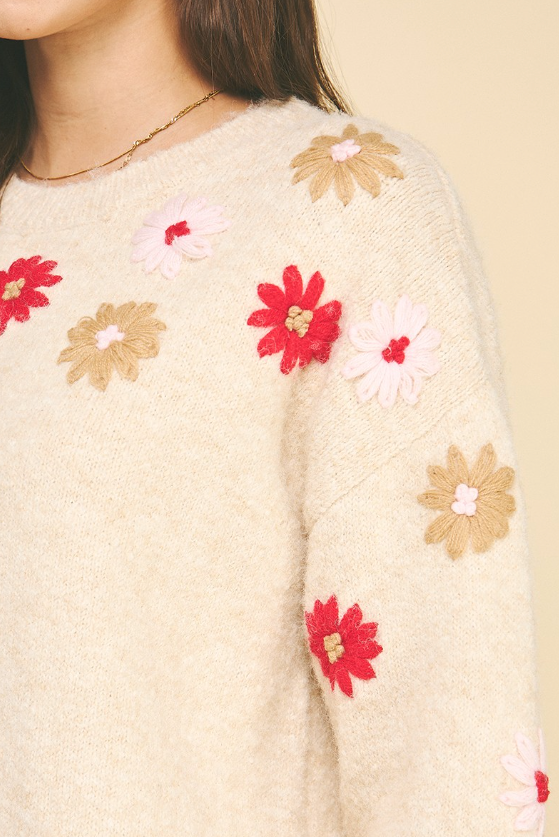 Nori Floral Embroidered Sweater