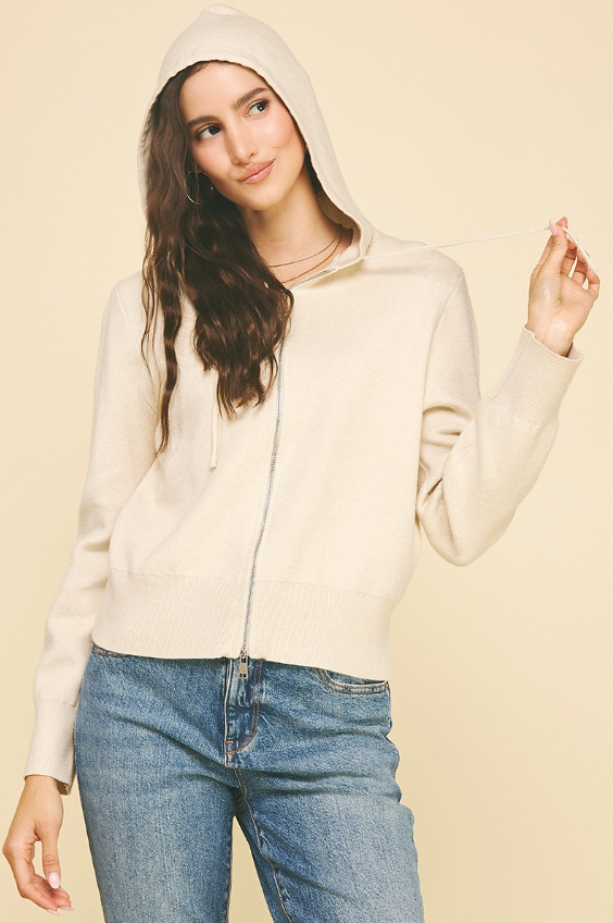 Lisa Soft Knit Hoodie Cardigan Sweater