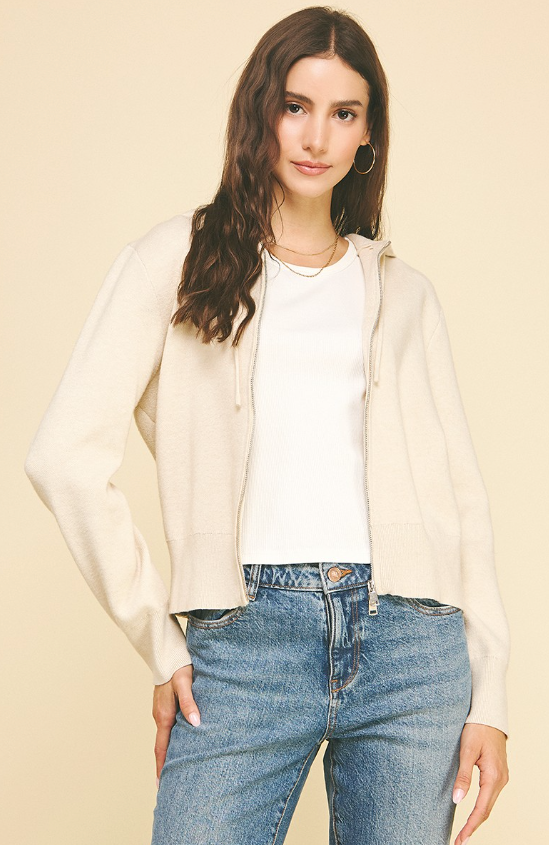 Lisa Soft Knit Hoodie Cardigan Sweater