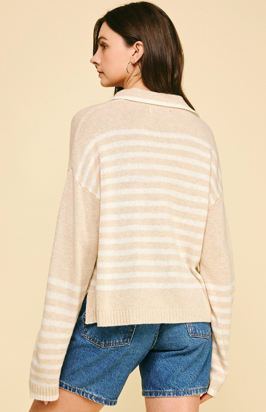 Bexley Striped Drop Shoulder Knit Sweater