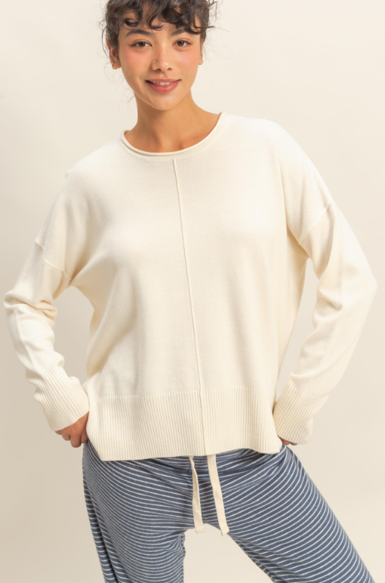Dream Roll Neck Drop Shoulder Sweater