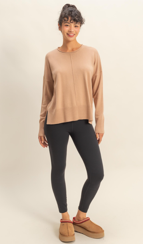 Dream Roll Neck Drop Shoulder Sweater