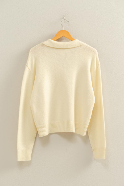 Evelynn Collared V Neck Sweater