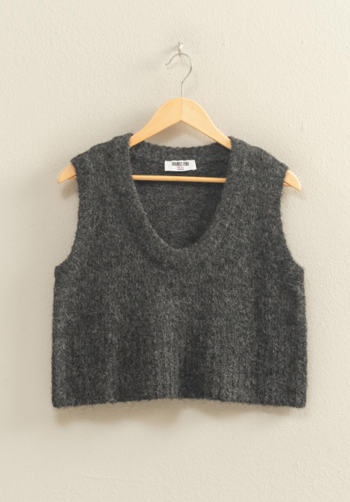 Nadia Scoop Neck Knit Cropped Vest