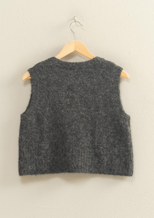 Nadia Scoop Neck Knit Cropped Vest