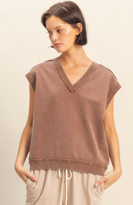 Daniella V Neck Sleeveless Casual Vest