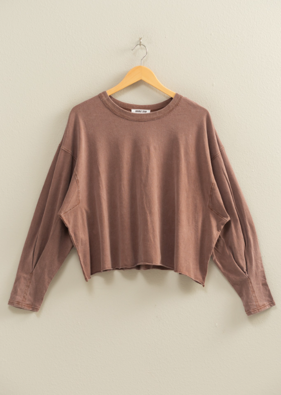 Raven Washed Oversized Long Sleeve Top