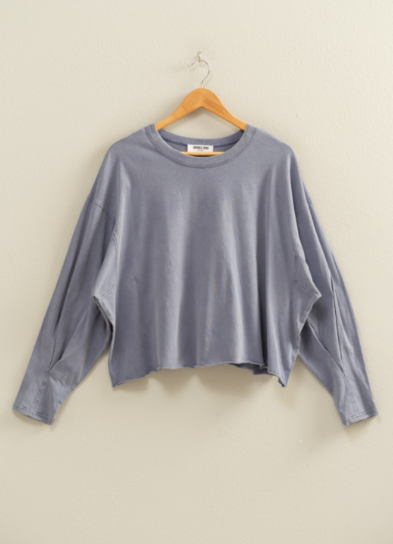 Raven Washed Oversized Long Sleeve Top