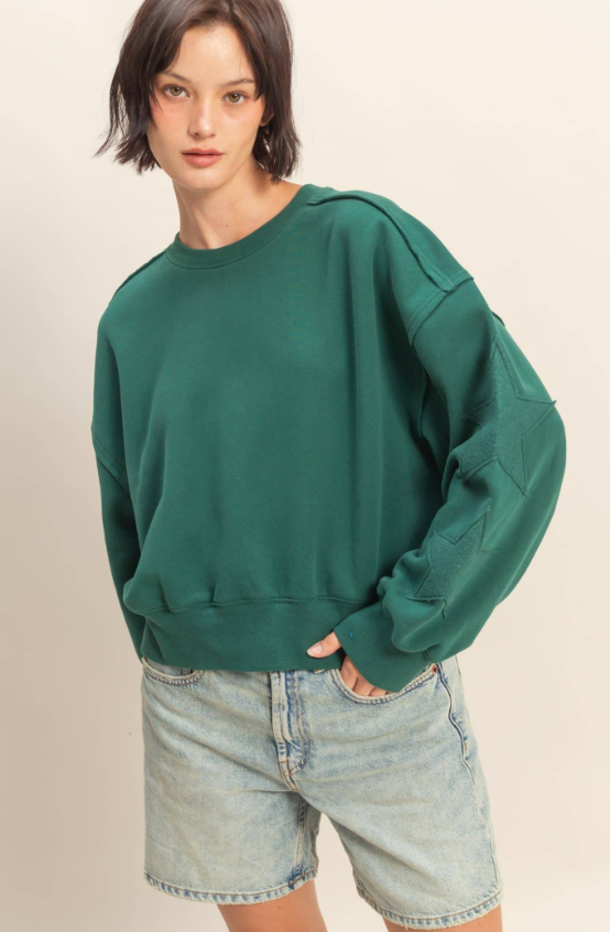 Adelina Star Patch Crewneck Sweatshirt