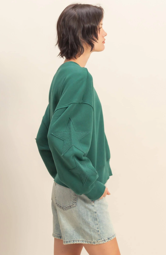 Adelina Star Patch Crewneck Sweatshirt