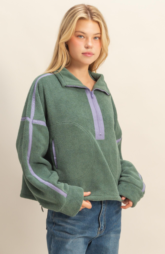 Bianca Fleece Half Zip Pullover Jacket