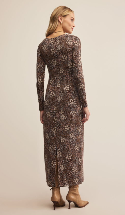 Z Supply Exhale Sable Floral Midi Dress