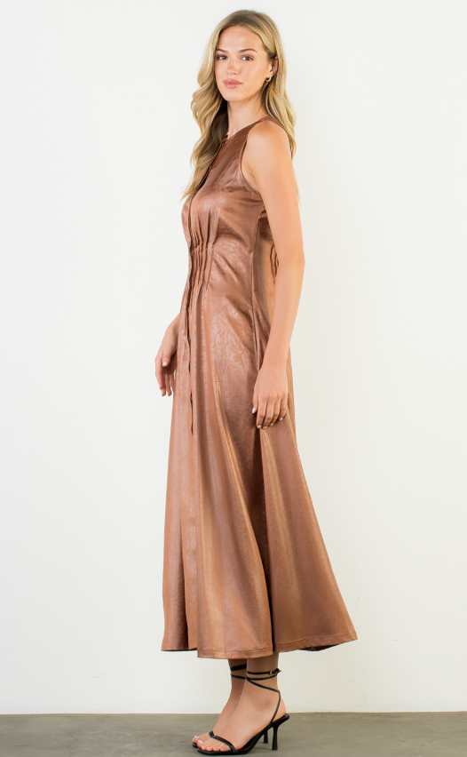 Angelina Pleated Sleeveless Maxi Dress