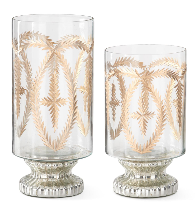 Gilded Gold Wheat Etched Vase
