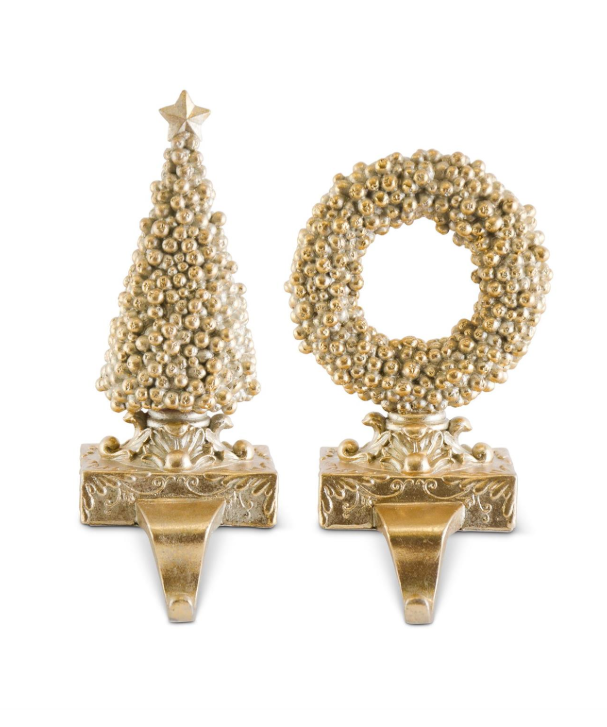 Antiqued Gold Stocking Holder