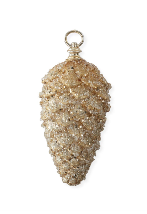 Iced Gold Pinecone Ornament