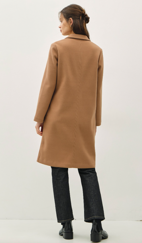 Danielle Notched Lapel Single Button Coat