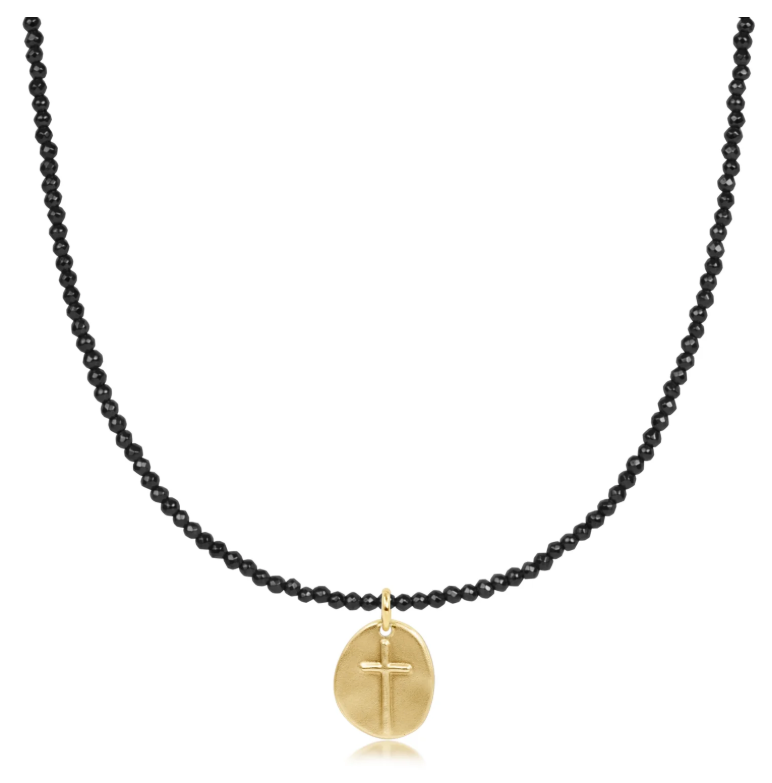 E Newton Faceted Hematite Choker - Inspire Small Charm