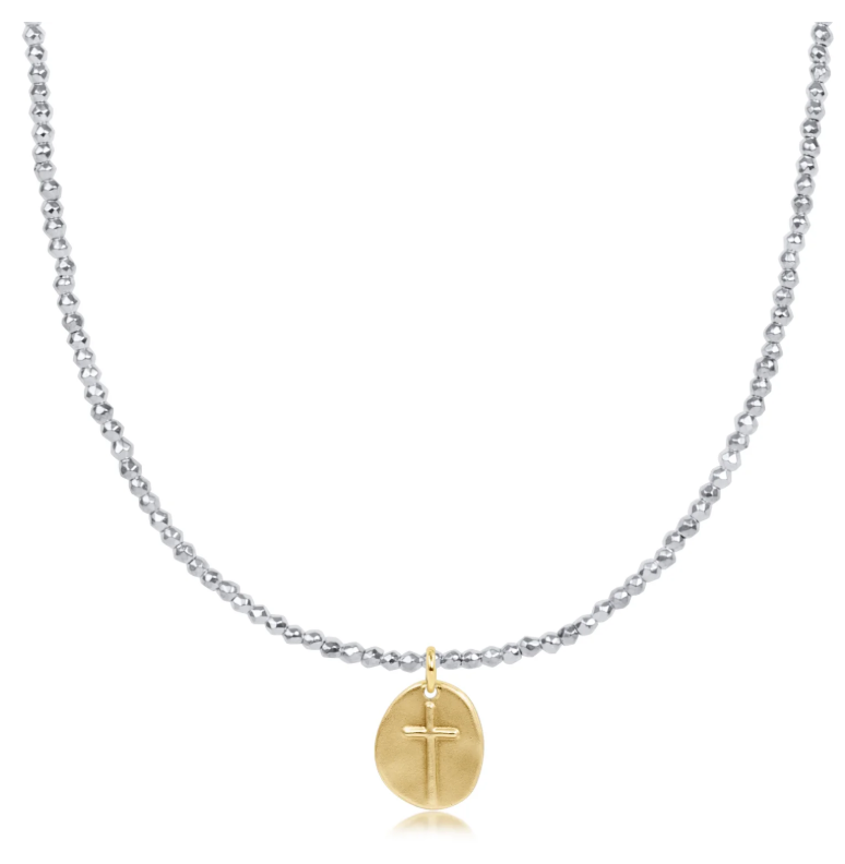 E Newton Faceted Hematite Choker - Inspire Small Charm