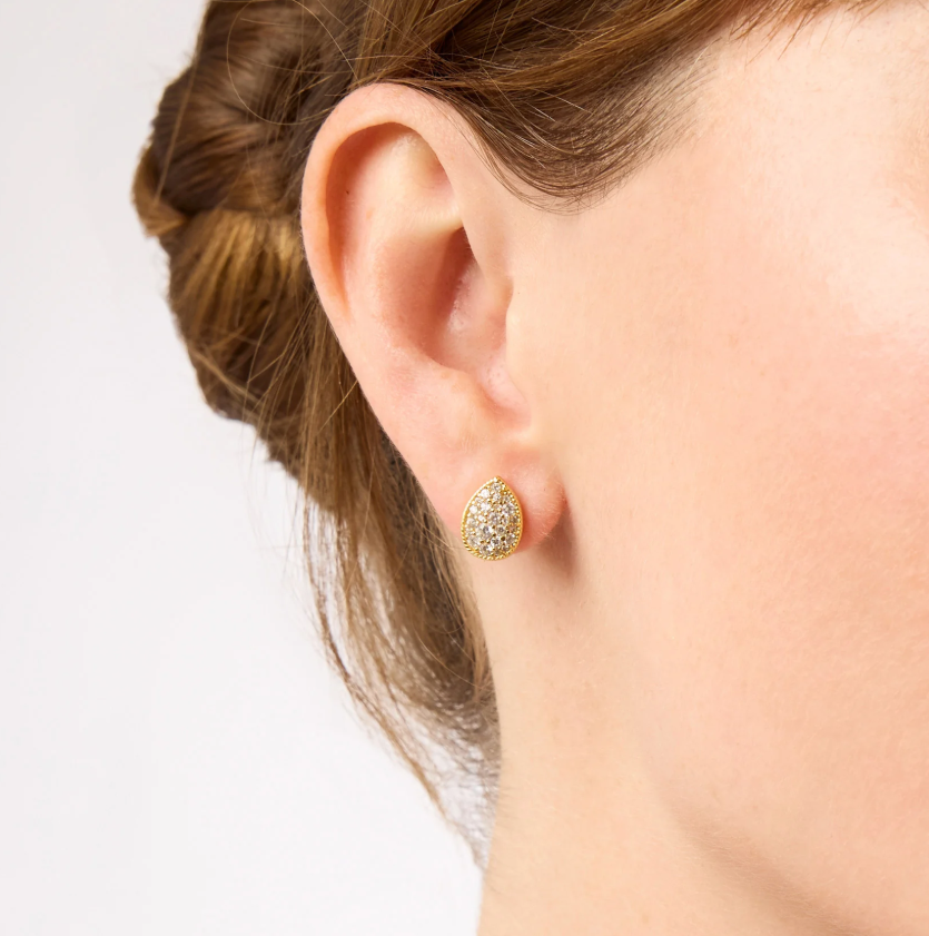 Julie Vos Pavé Teardrop Stud